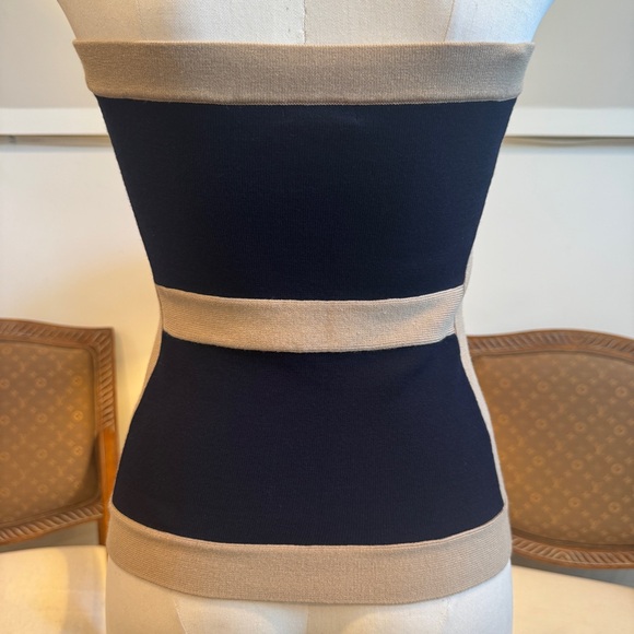 Cache Knit Strapless Top, Y2K Colorblock Tube Top, Size Small - Picture 3 of 9